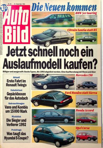 Deckblatt Auto Bild (52/1992)